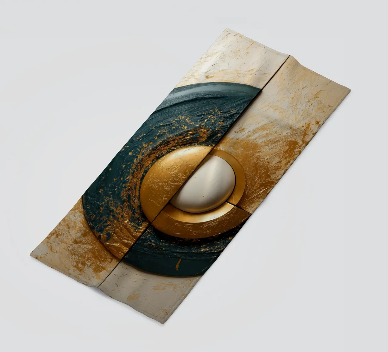 Forme rotonde astratte con oro telo mare da Imagine