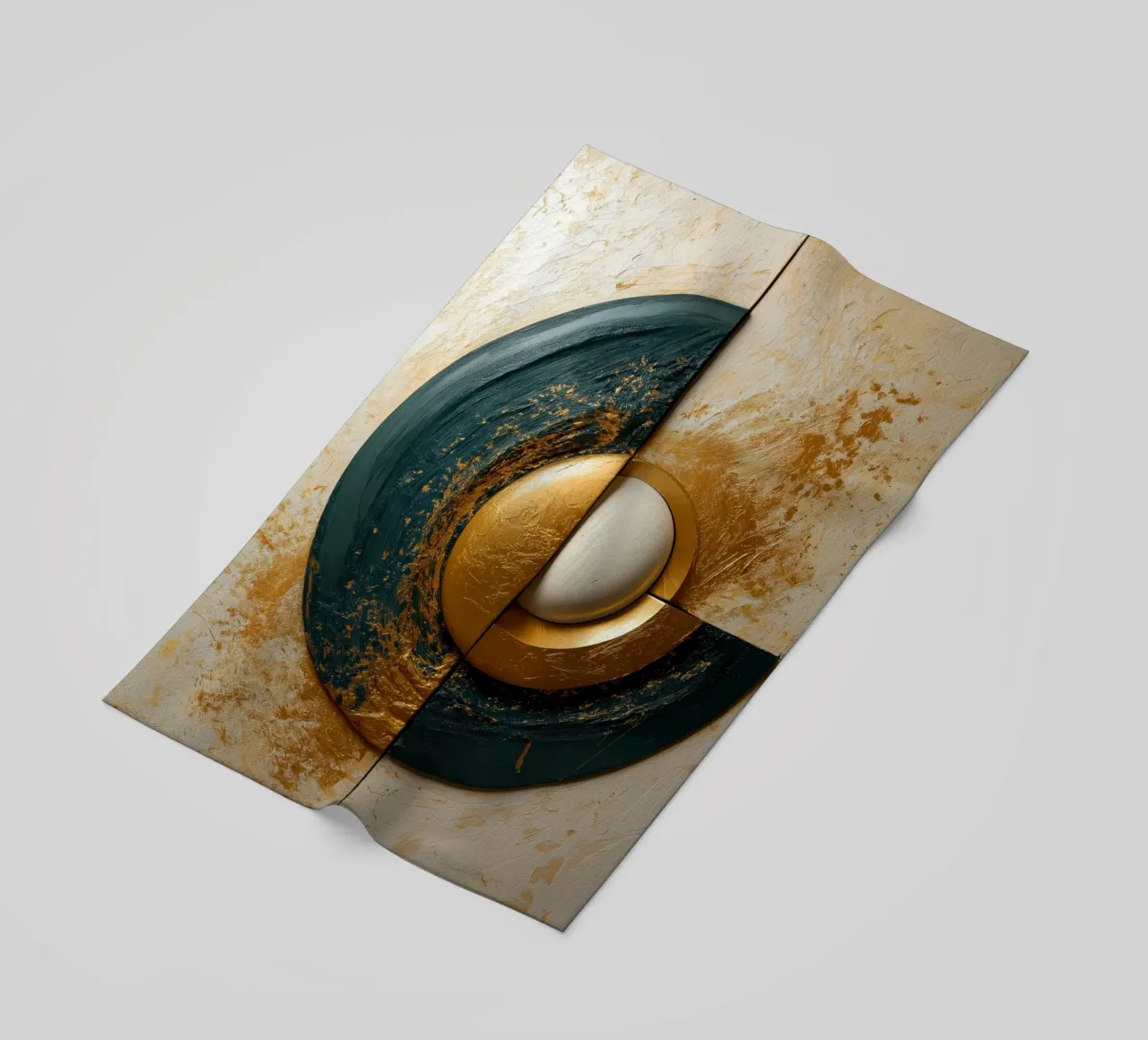 Forme rotonde astratte con oro telo mare da Imagine