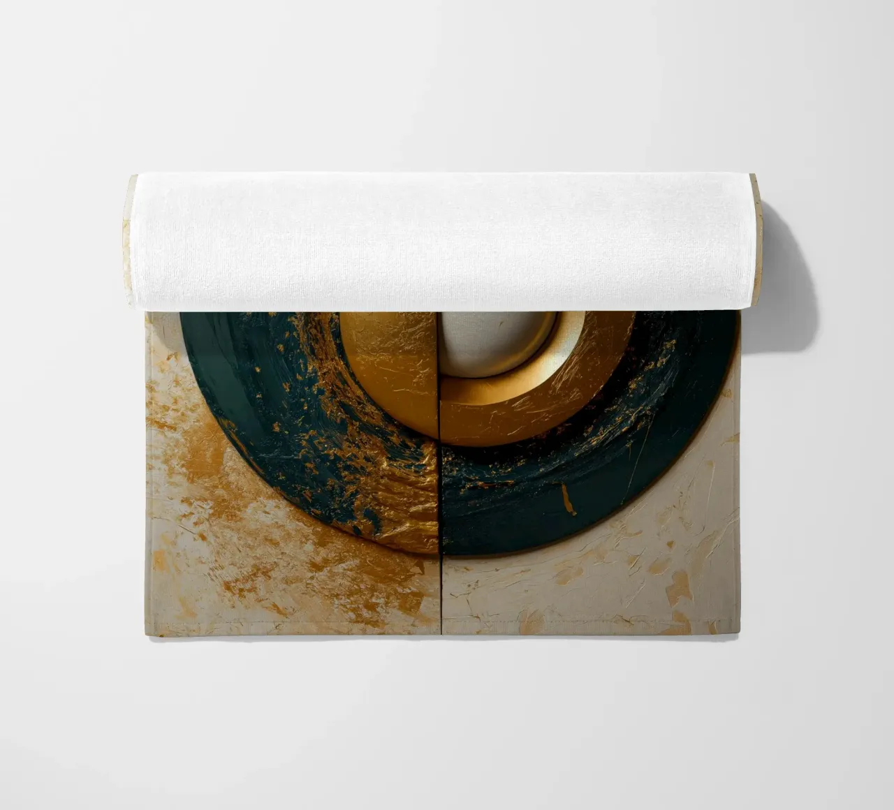 Forme rotonde astratte con oro telo mare da Imagine