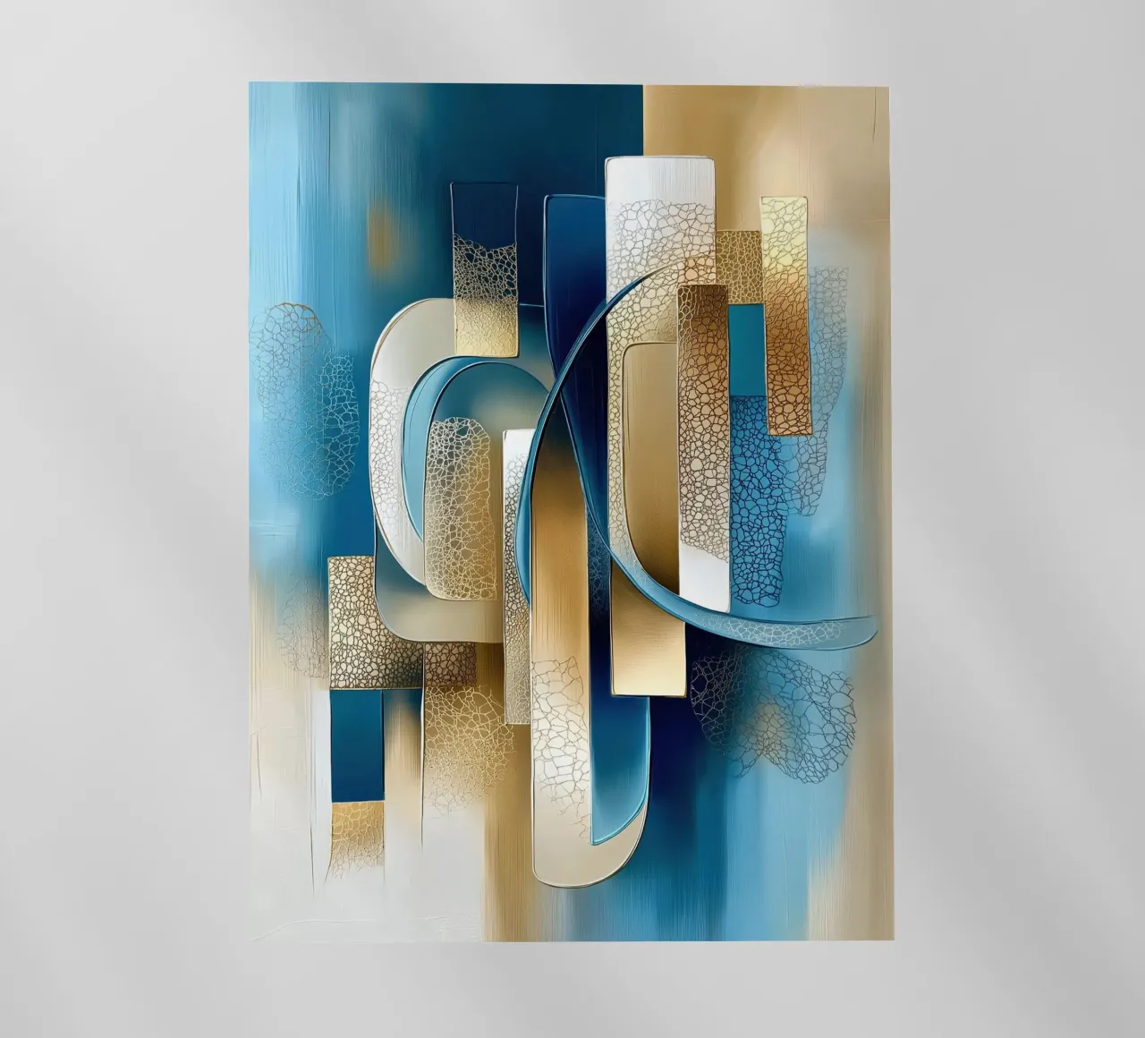 Forma astratta in blu e oro pellicola backlit da Imagine