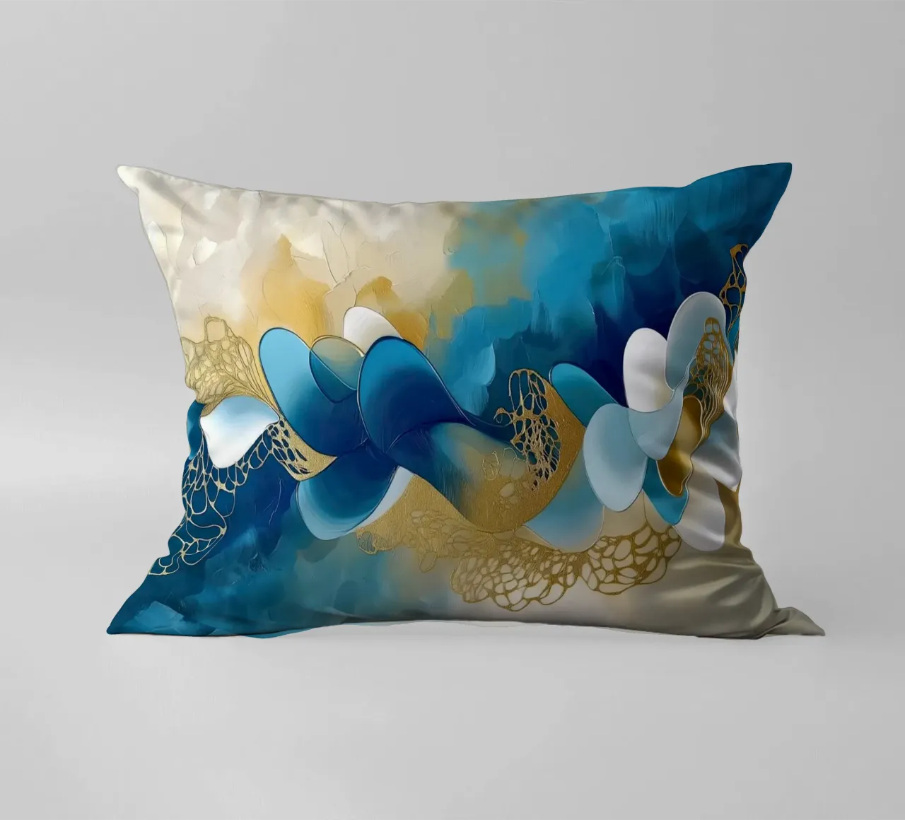 Forme organiche nei colori blu cuscino da Imagine