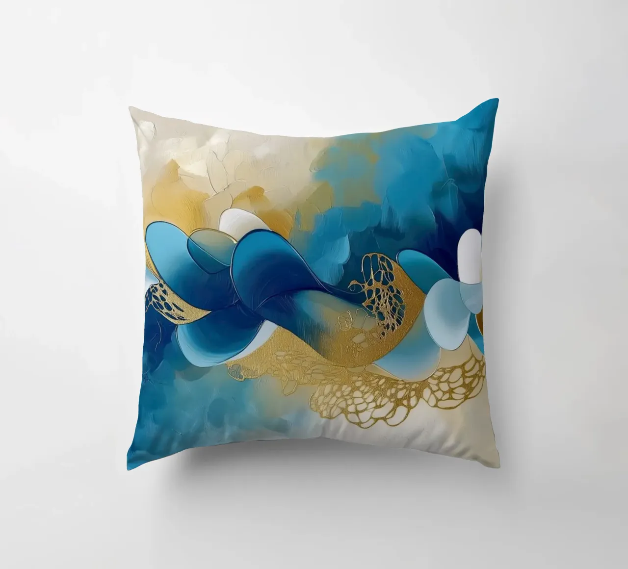 Forme organiche nei colori blu cuscino da Imagine