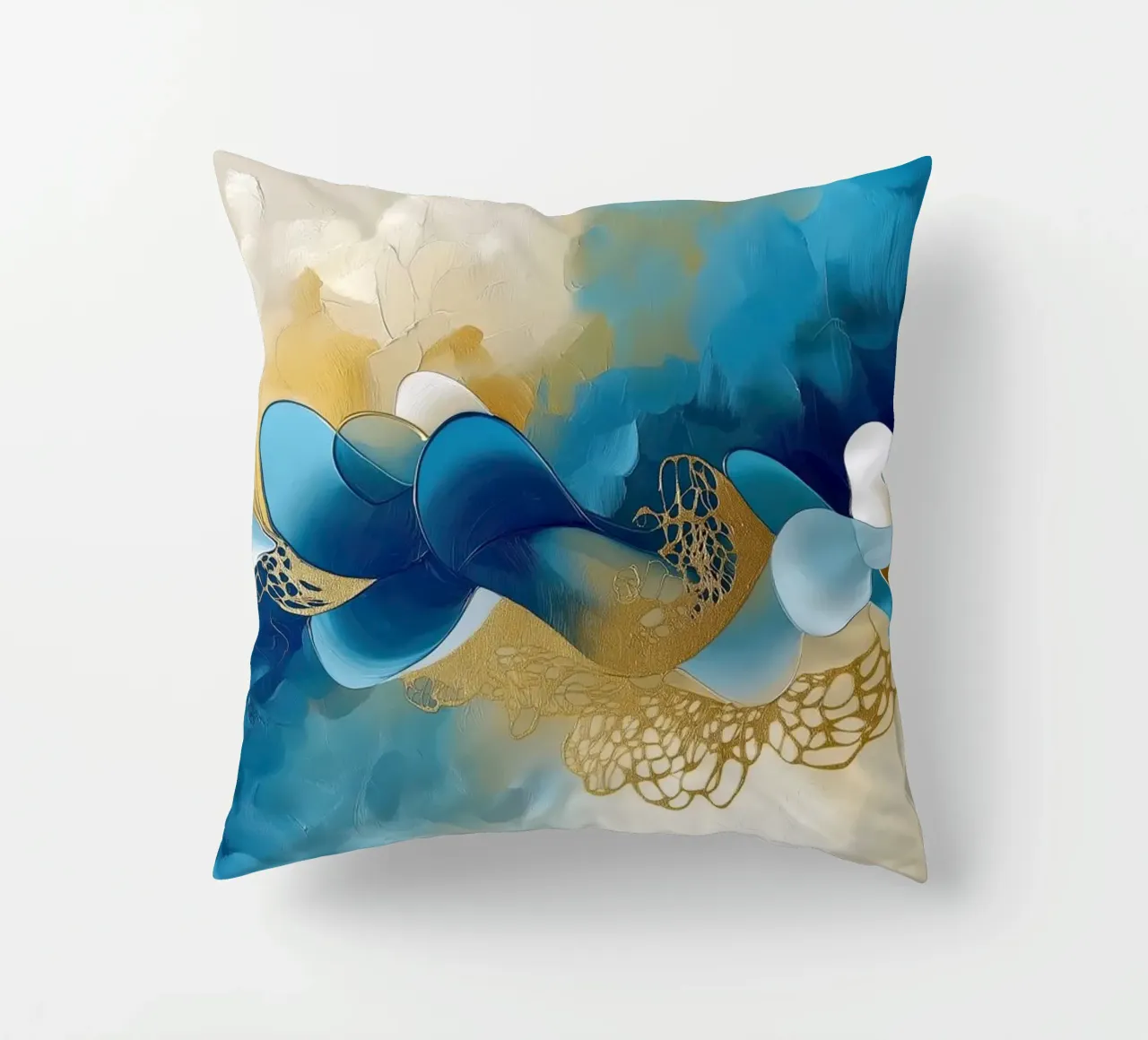 Forme organiche nei colori blu cuscino da Imagine