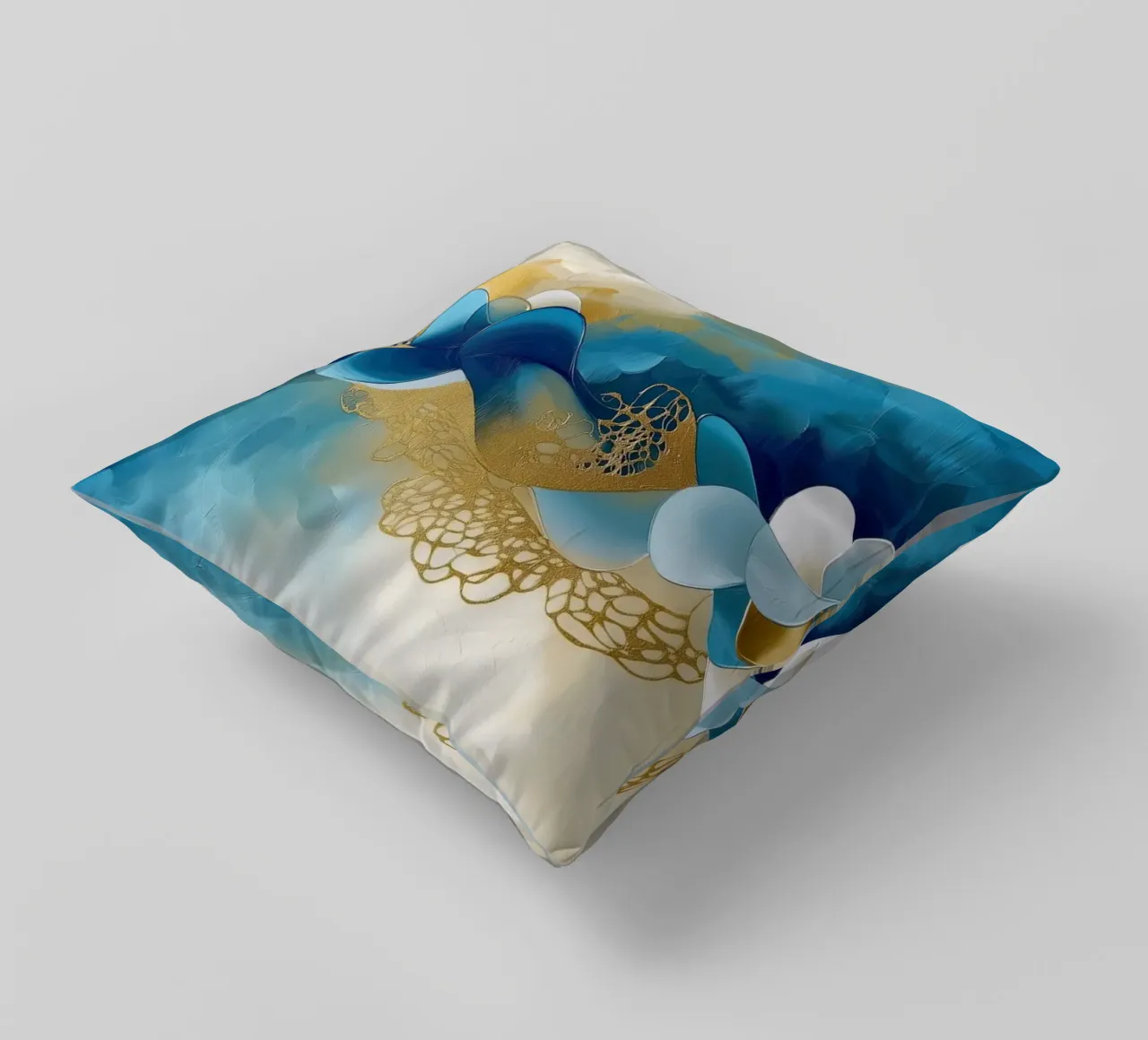 Forme organiche nei colori blu cuscino da Imagine