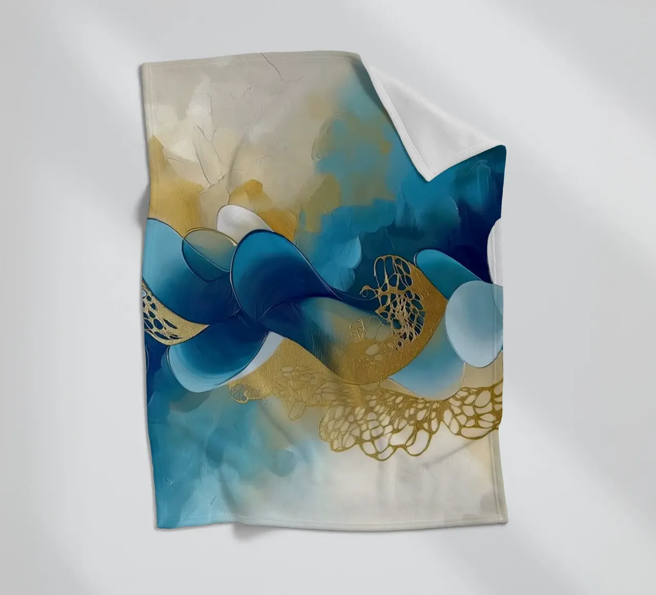 Forme organiche nei colori blu coperta in pile da Imagine