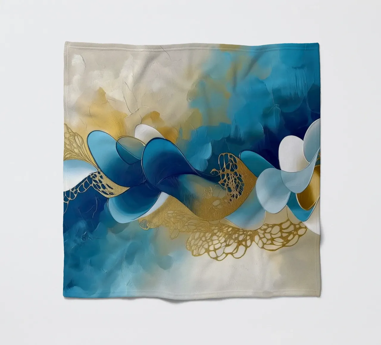 Forme organiche nei colori blu coperta in pile da Imagine