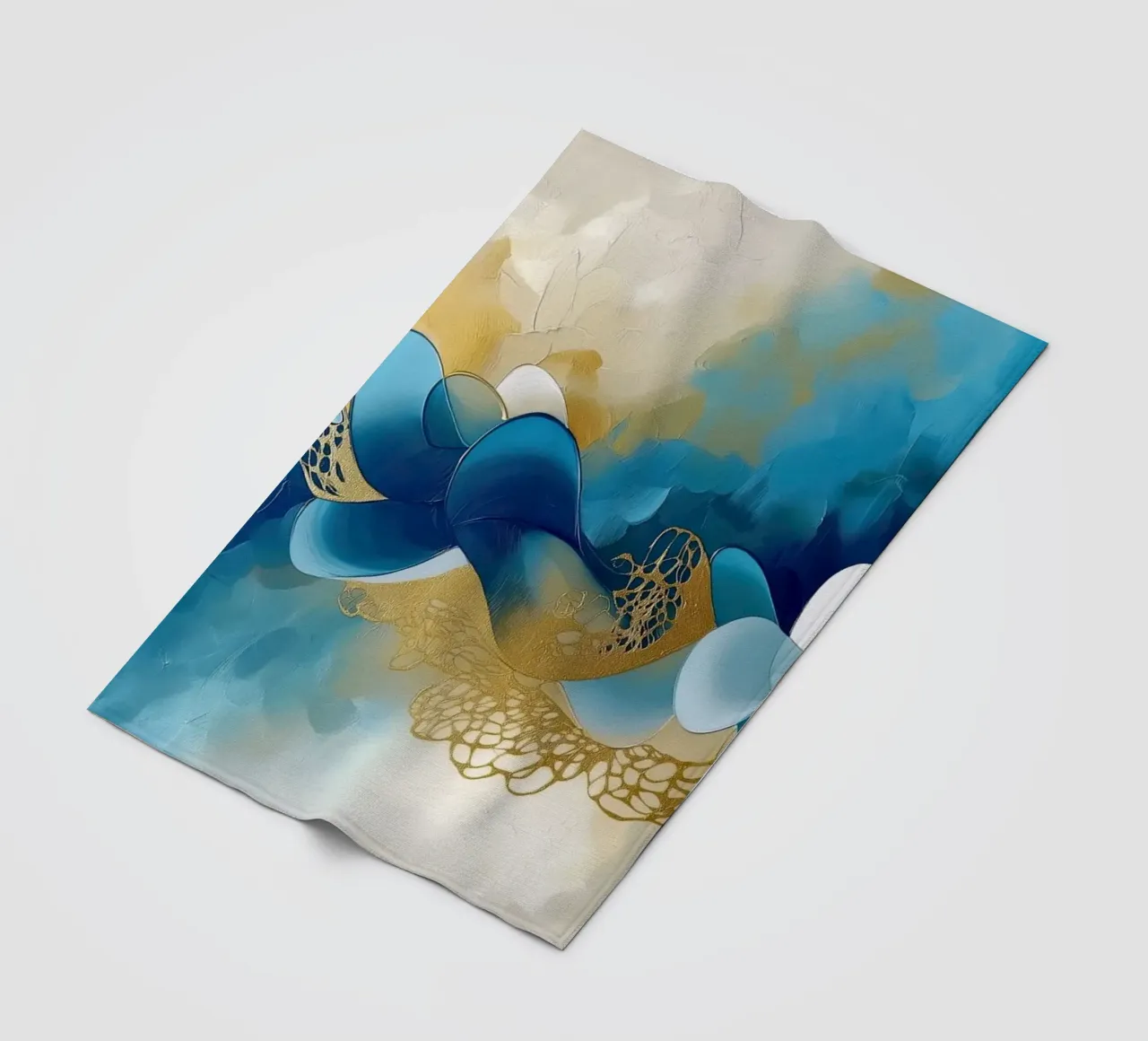 Forme organiche nei colori blu coperta in pile da Imagine