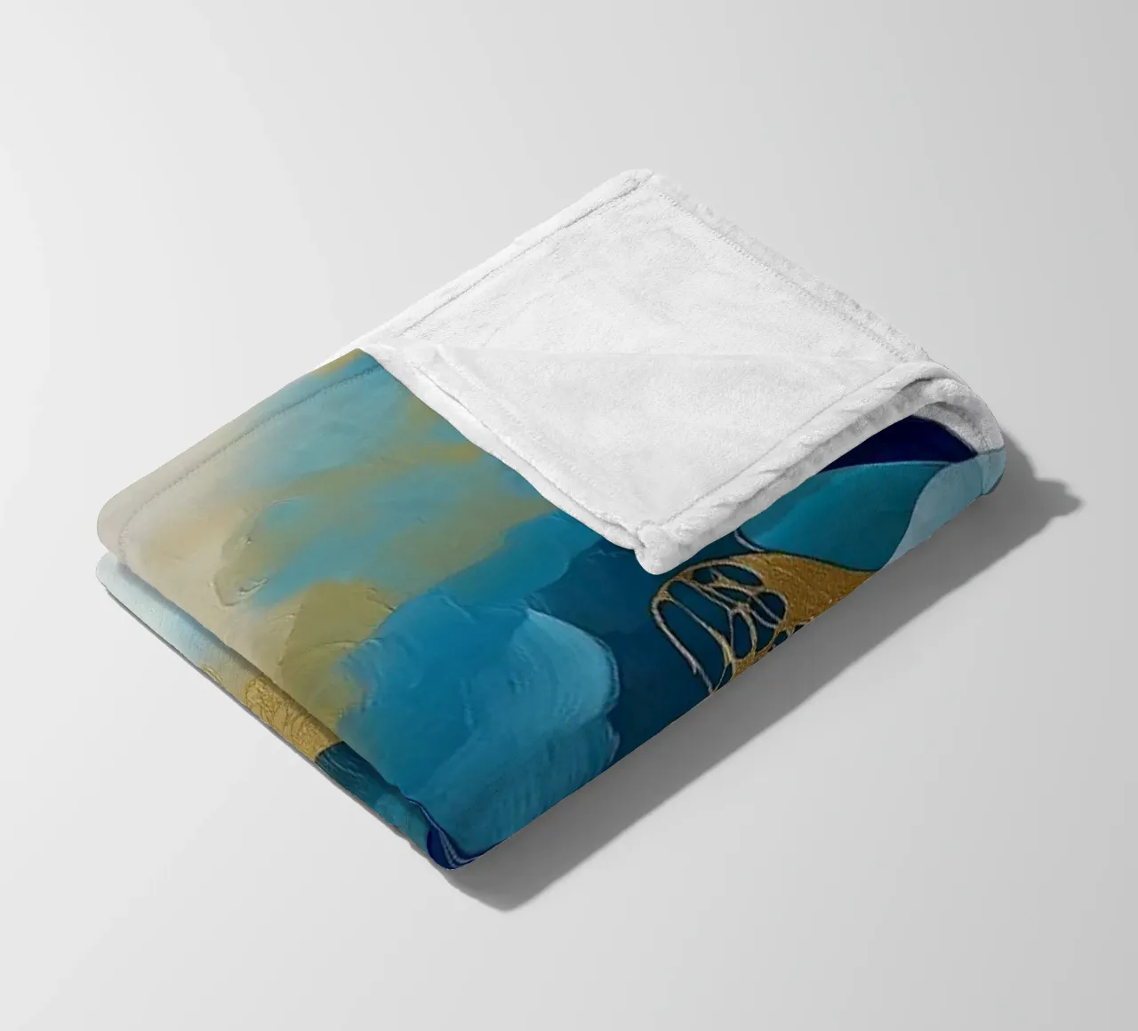 Forme organiche nei colori blu coperta in pile da Imagine
