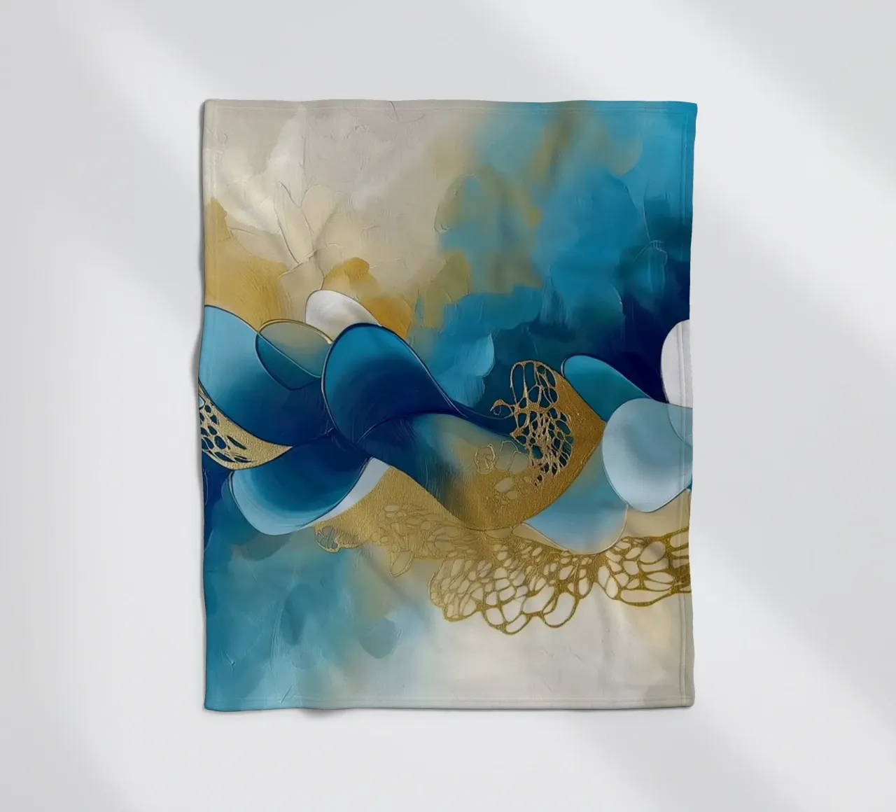 Forme organiche nei colori blu coperta in pile da Imagine