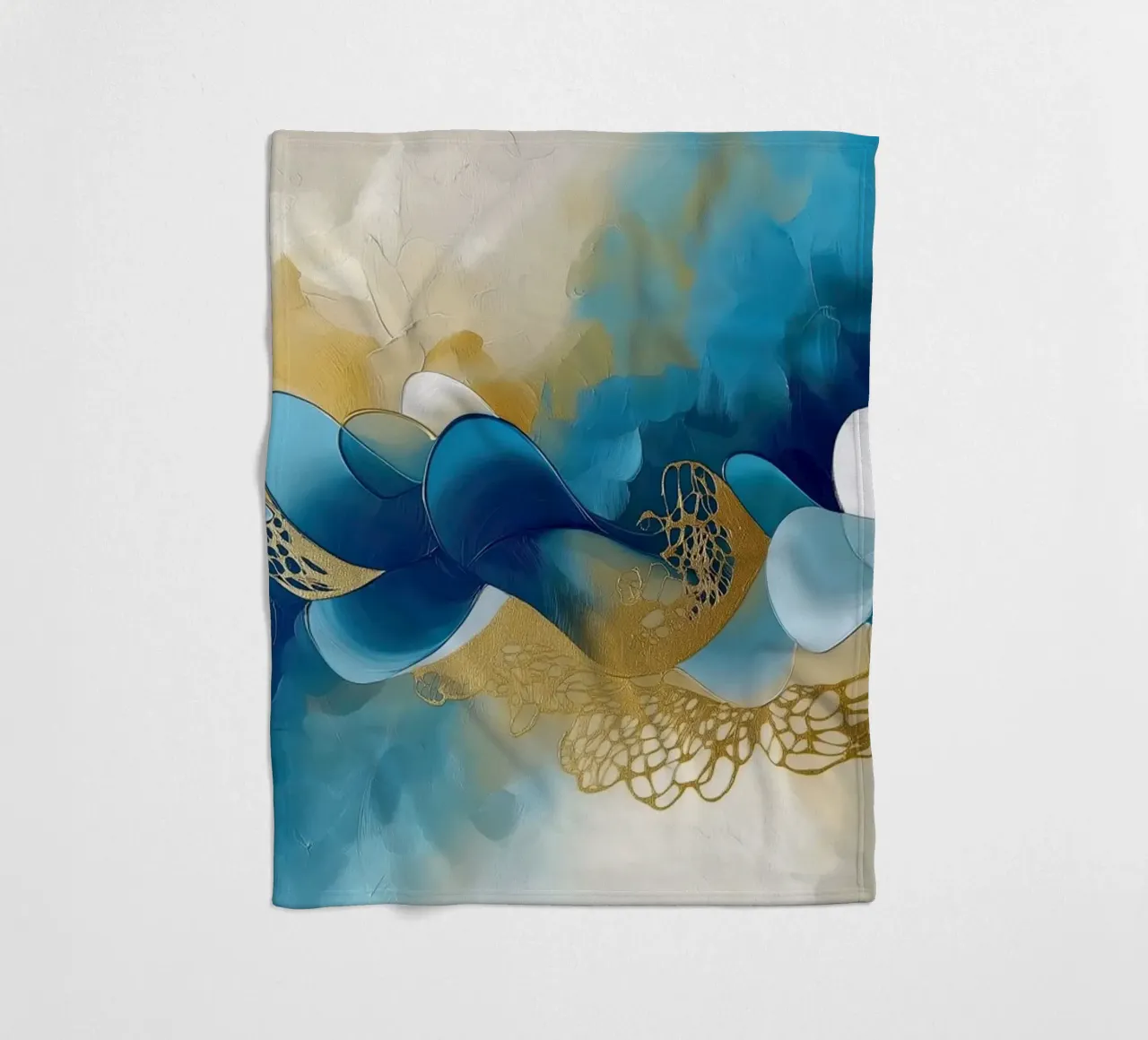 Forme organiche nei colori blu coperta in pile da Imagine