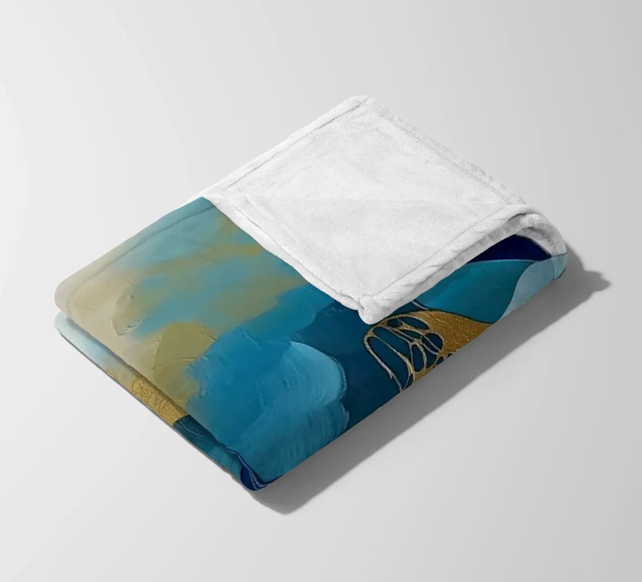 Forme organiche nei colori blu coperta in pile da Imagine