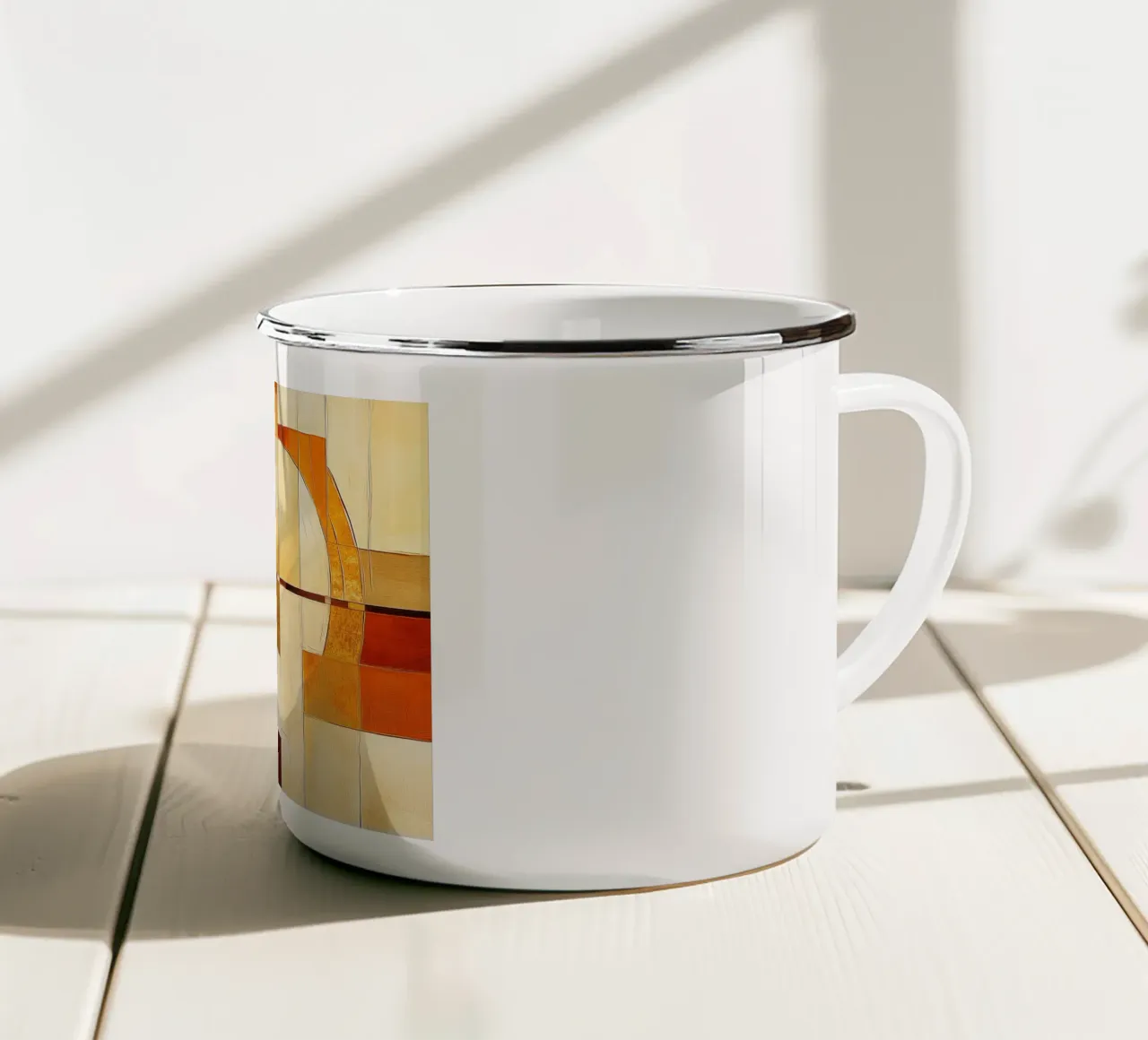 Forme astratte nei colori del marrone tazza in smalto da Imagine