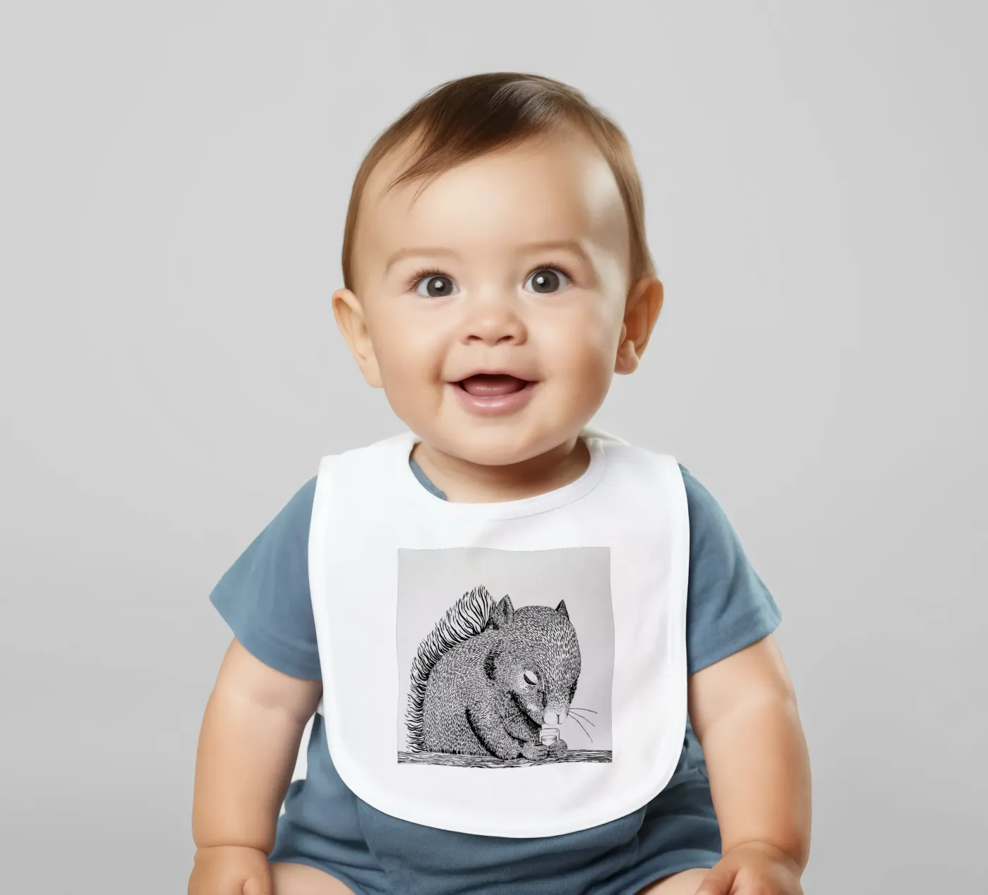 Squirrel Babylätzchen von Anna Fietta