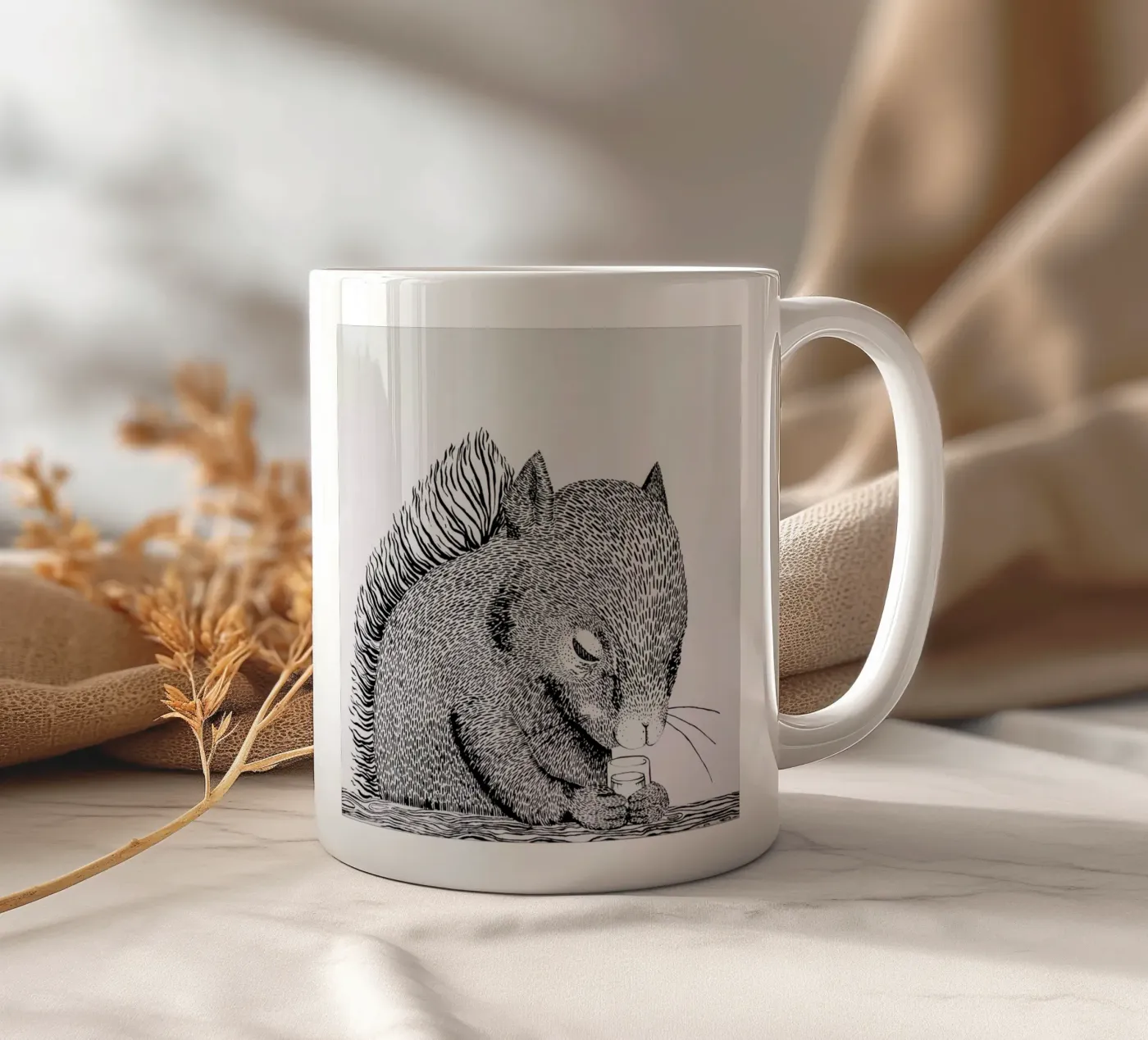 Squirrel ceramic mug by Anna Fietta