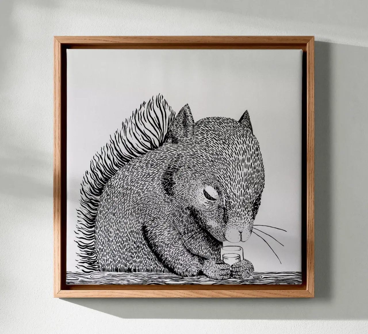 Squirrel tela con Cornice a cassetta da Anna Fietta