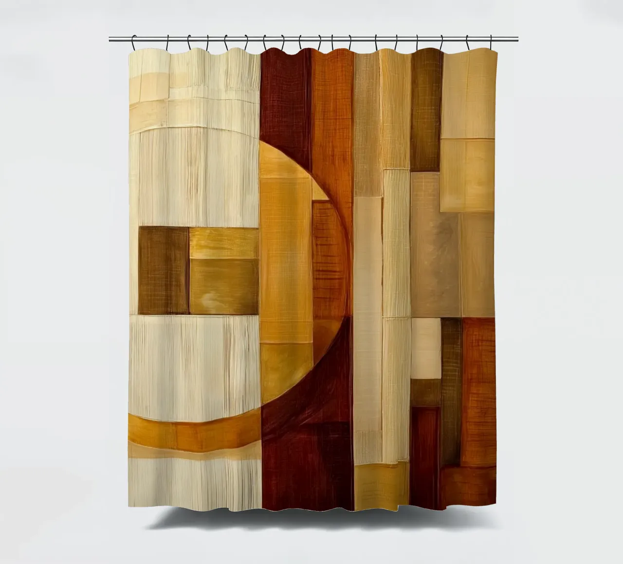 Abstract shapes in brown colours shower curtain by Imagine