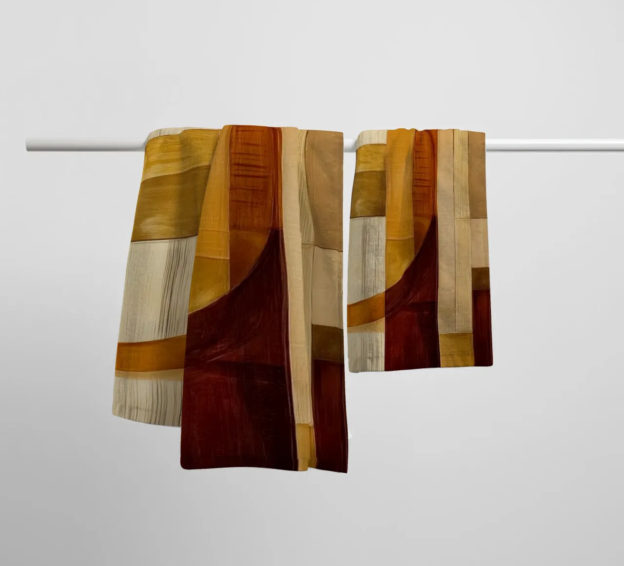 Abstract shapes in brown colours towel by Imagine