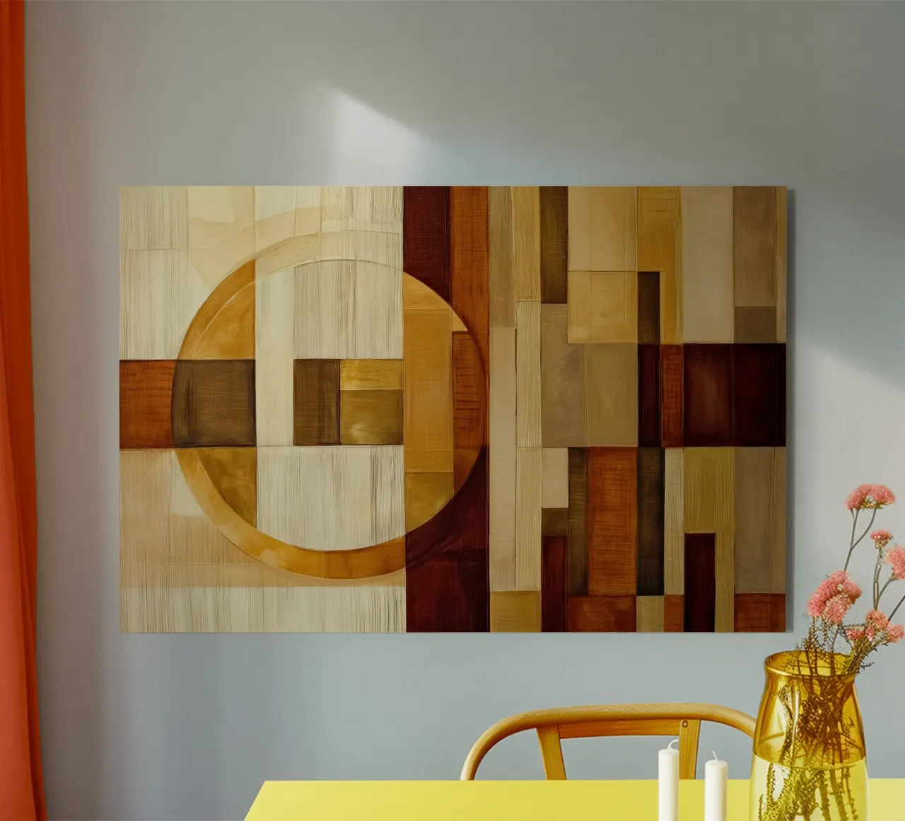 Abstract shapes in brown colours alu-dibond by Imagine