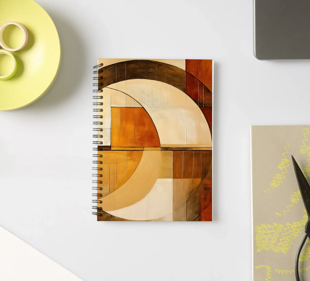 Abstract in brown colours spiral notebook by Imagine