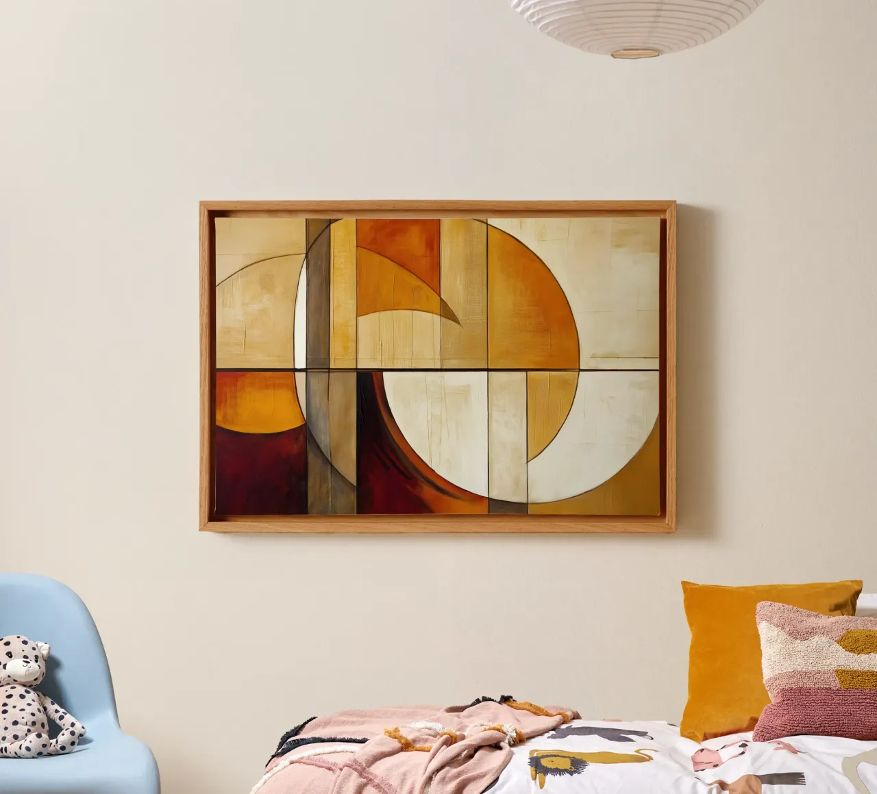 Abstract in bruine tinten canvas met Baklijst van Imagine