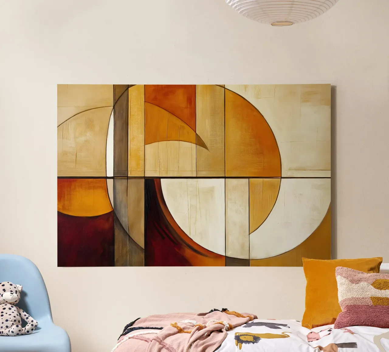 Abstract in bruine tinten canvas met Baklijst van Imagine