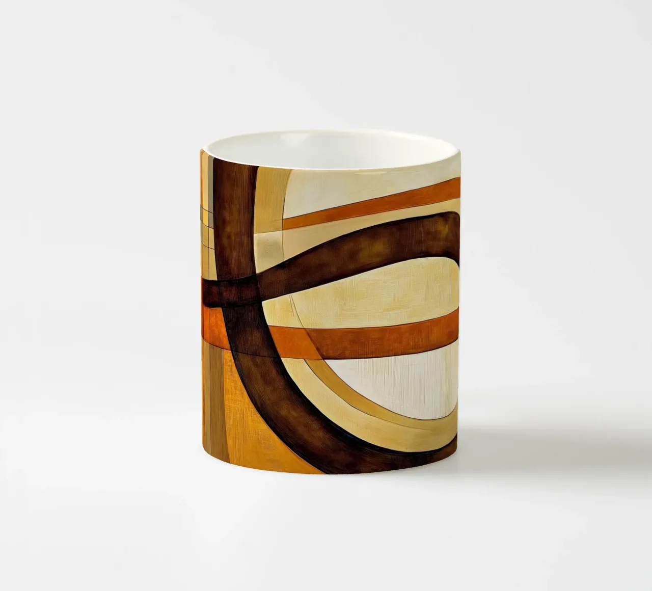 Abstract bruin keramische mok van Imagine