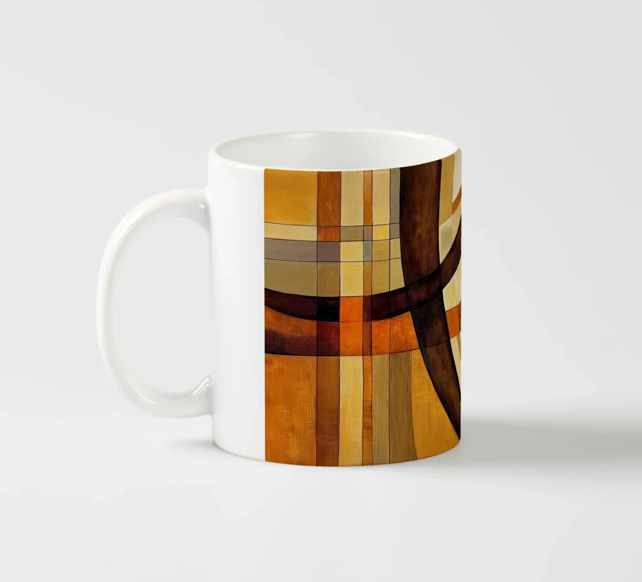 Abstract bruin keramische mok van Imagine
