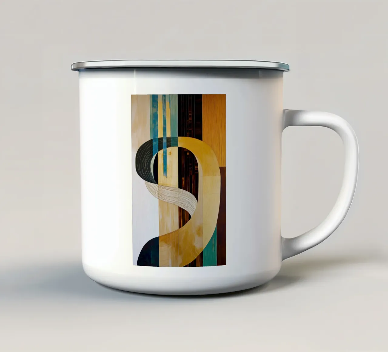 Abstracte vormen emaille mok van Imagine