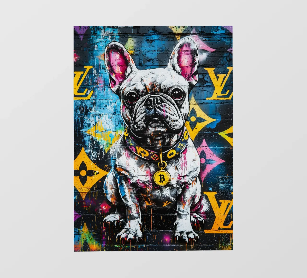 Pop art A hip hop pull dog pellicola backlit da FreeArtStudio