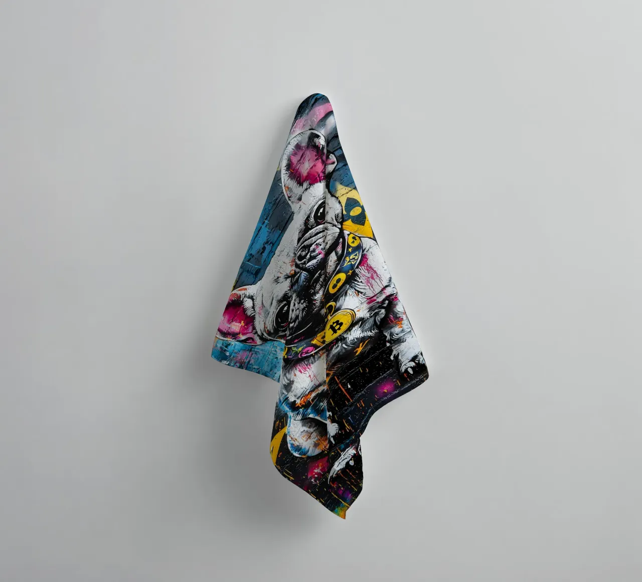 Pop art A hip hop pull dog asciugamano da bagno da FreeArtStudio