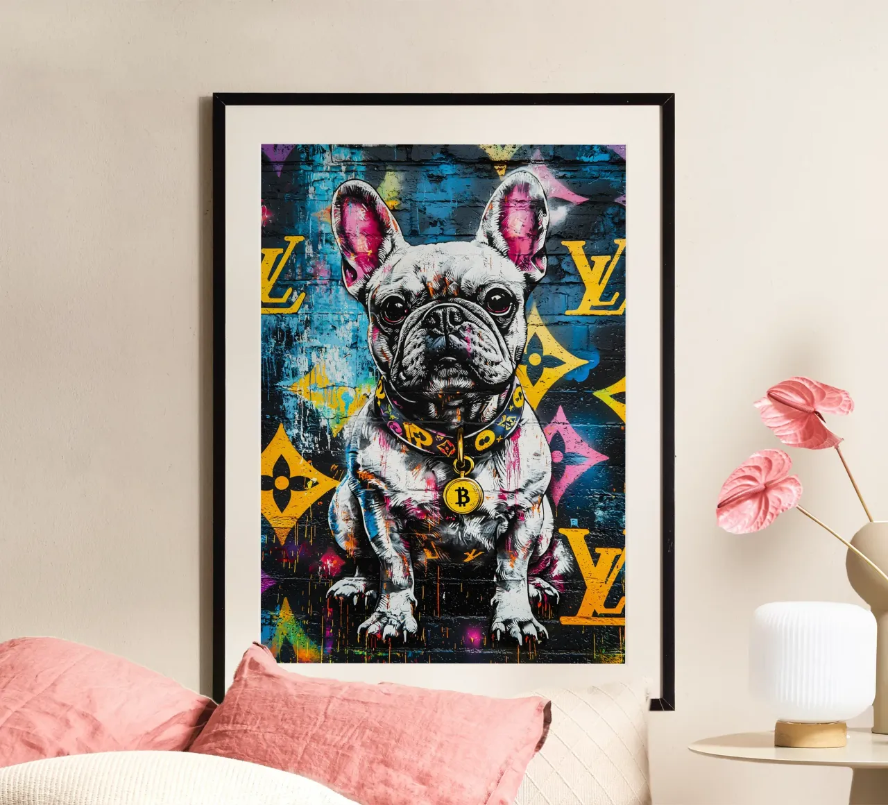 Pop art A hip hop pull dog carta hahnemühle da FreeArtStudio