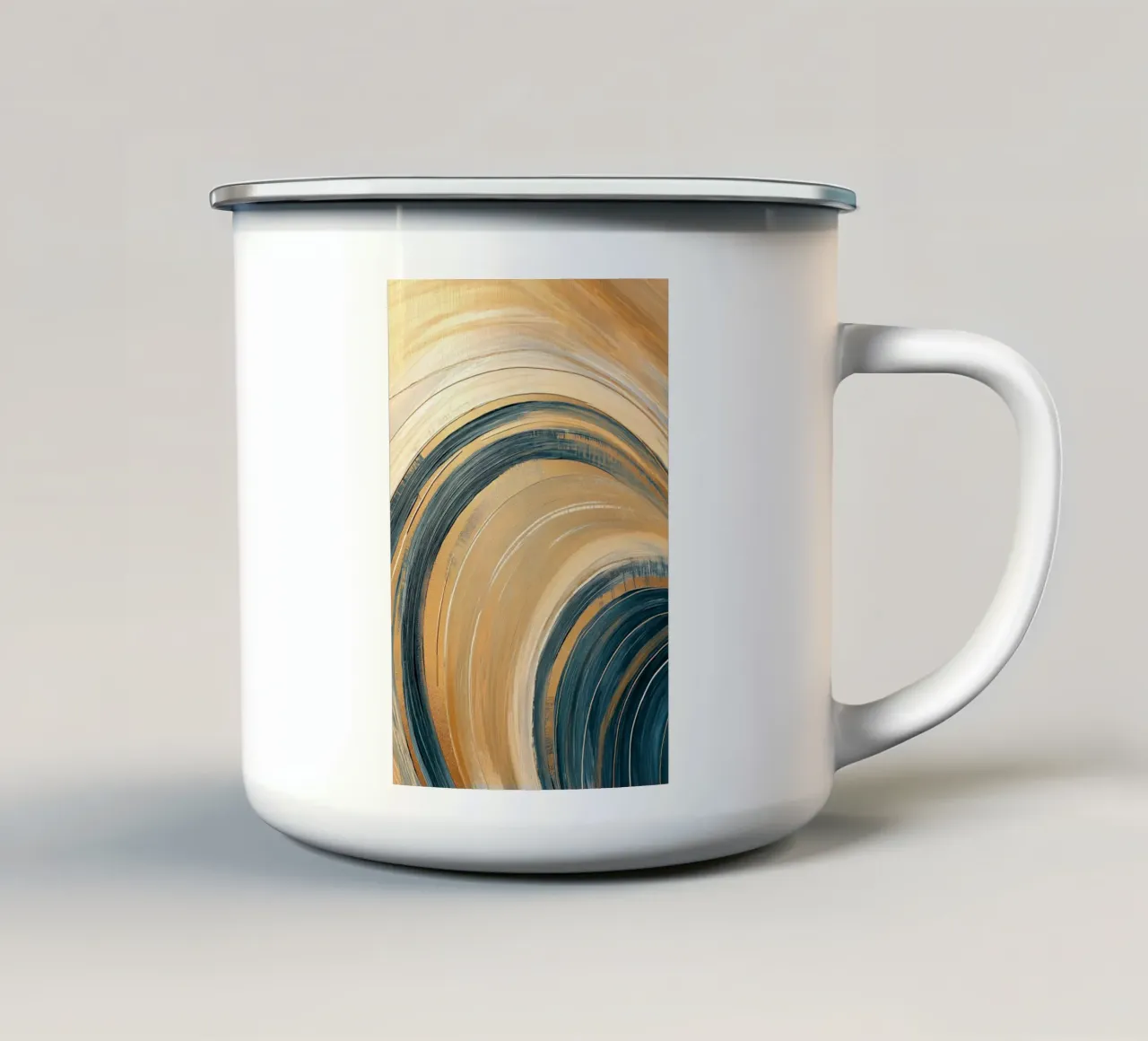 Abstracte bogen emaille mok van Imagine