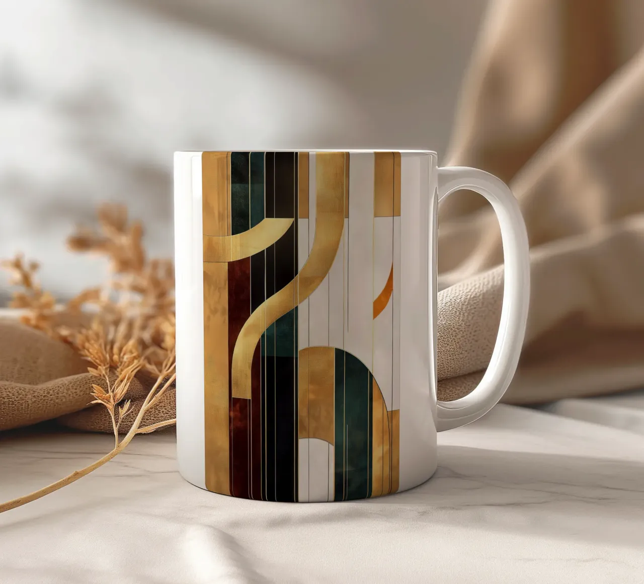 Abstracte lijnen keramische mok van Imagine