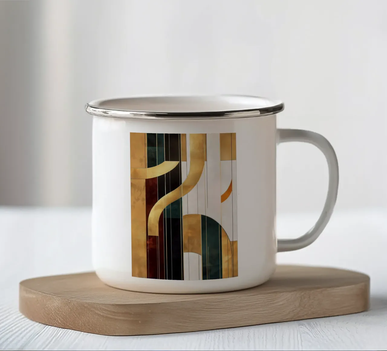 Abstracte lijnen emaille mok van Imagine