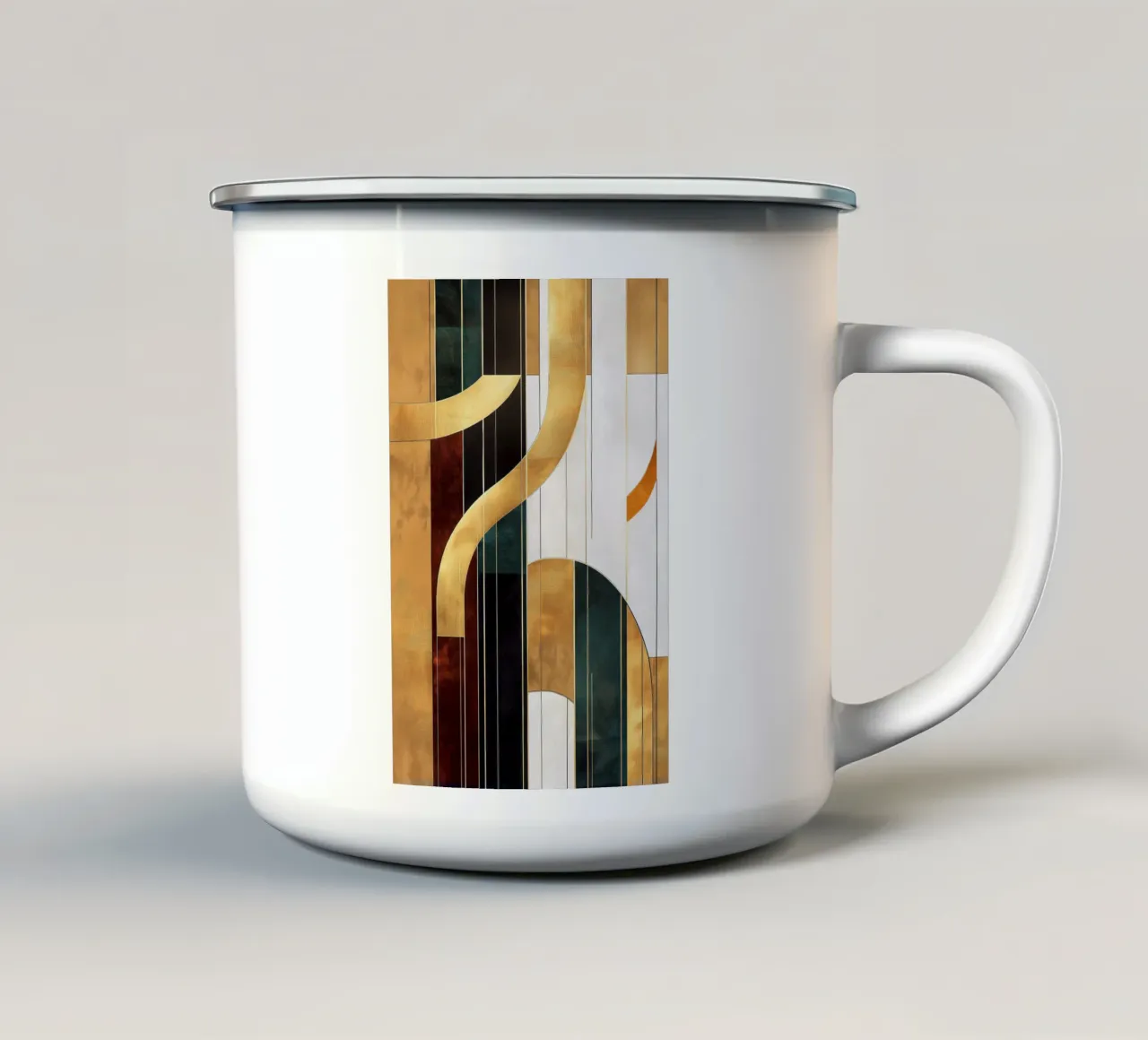 Abstract lines enamel mug by Imagine