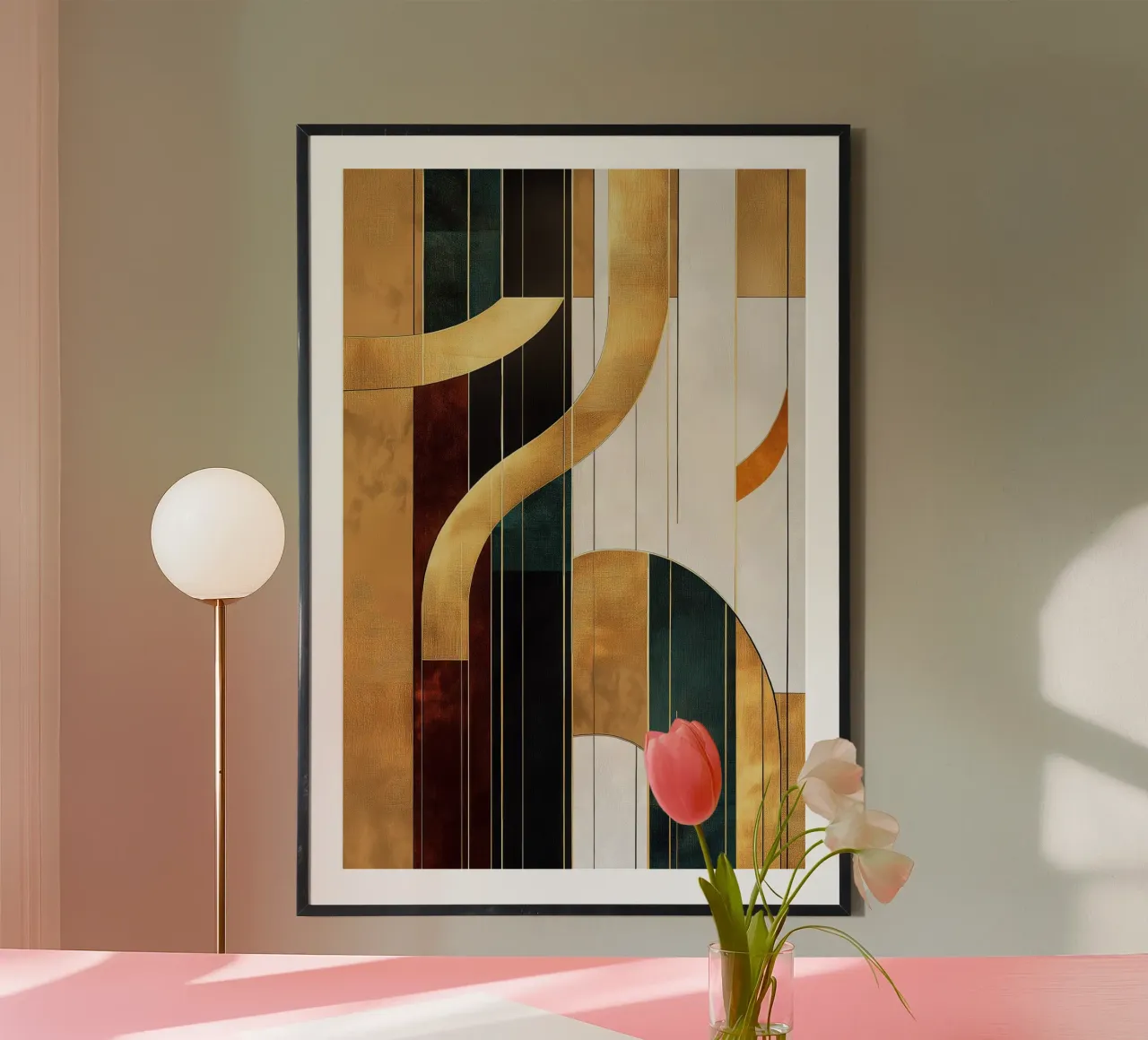 Linee astratte poster con telaio in legno da Imagine