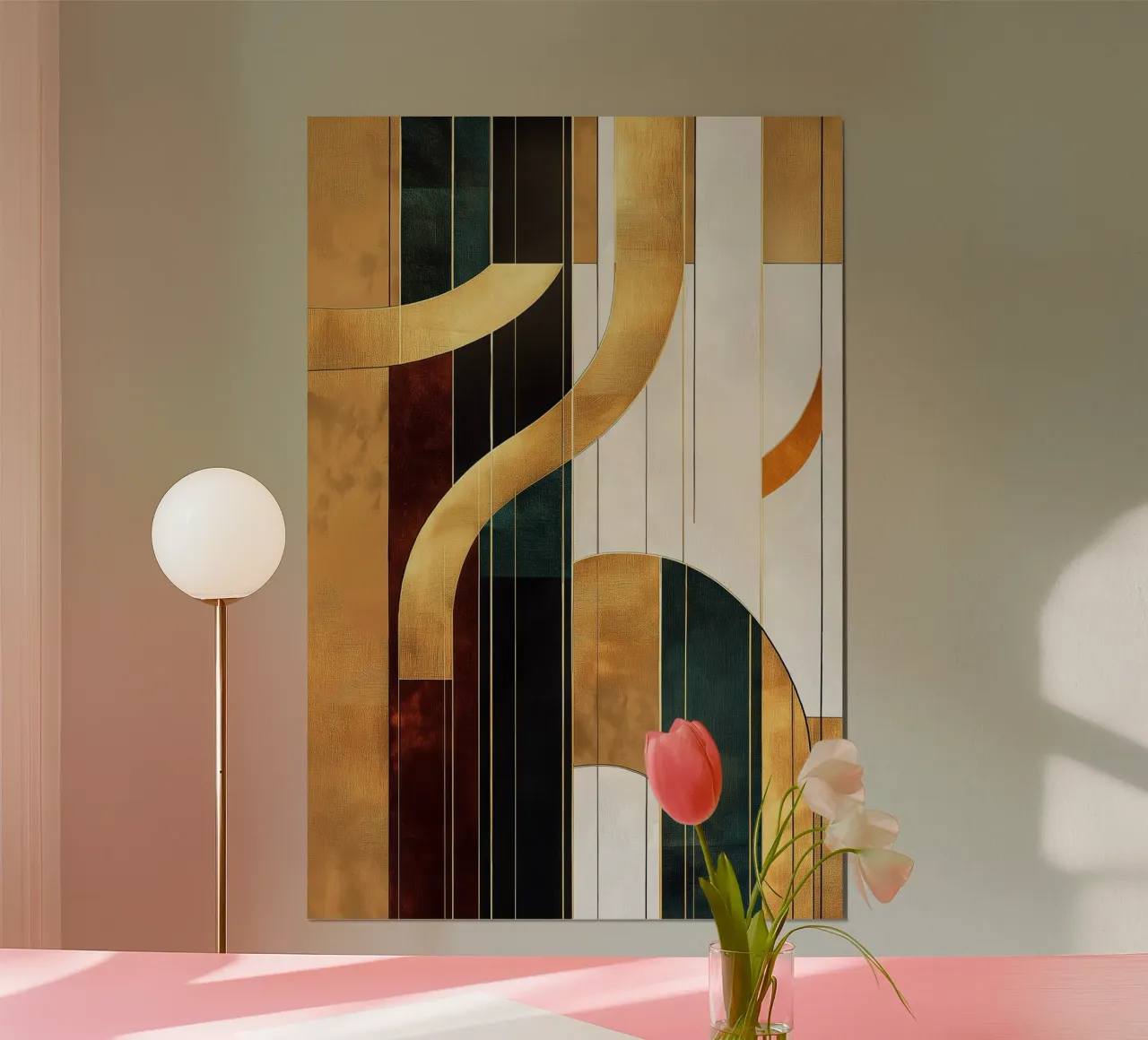 Linee astratte poster con telaio in legno da Imagine