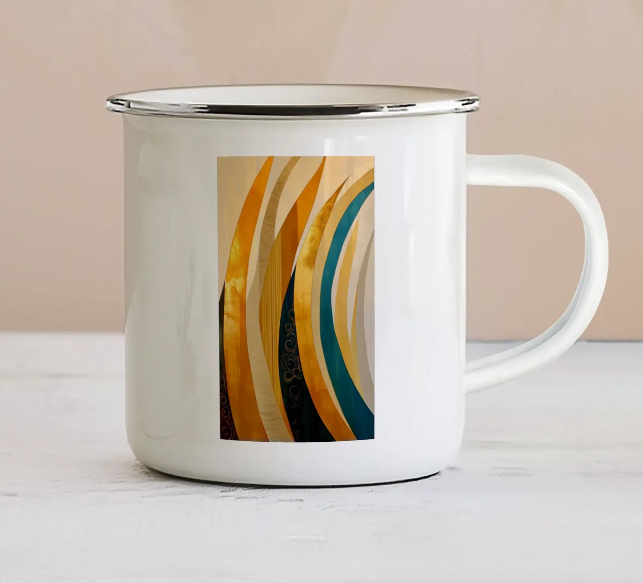 Foglia d'oro tazza in smalto da Imagine