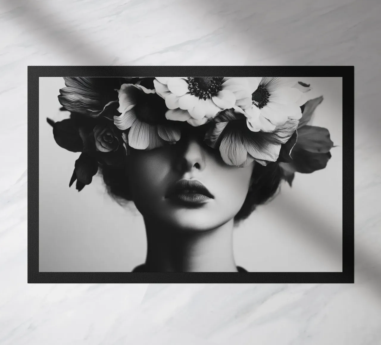Donna con capelli a fiori zerbino da Imagine