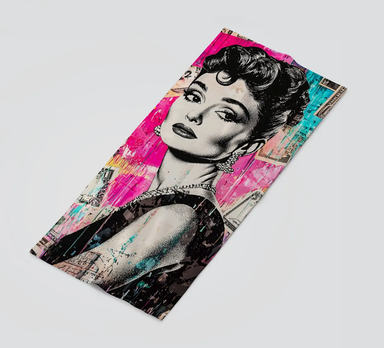 Pop art Audrey Hepburn telo mare da FreeArtStudio