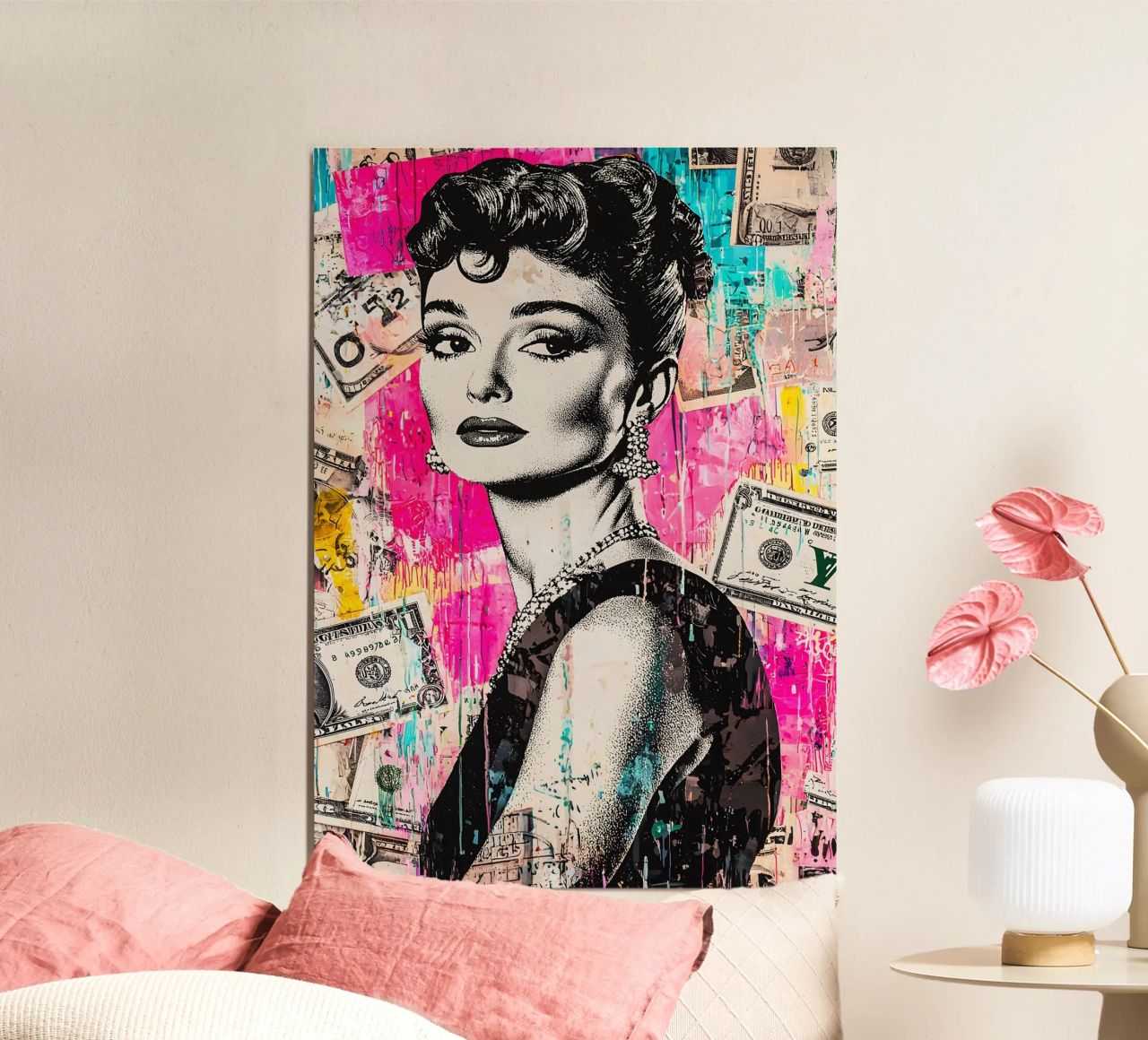 Pop art Audrey Hepburn poster by FreeArtStudio