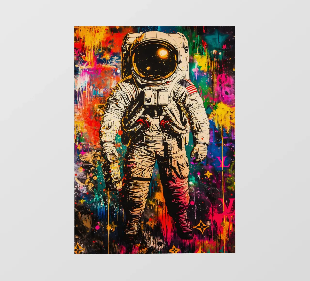 Graffiti art Astronaut papel para pared de FreeArtStudio