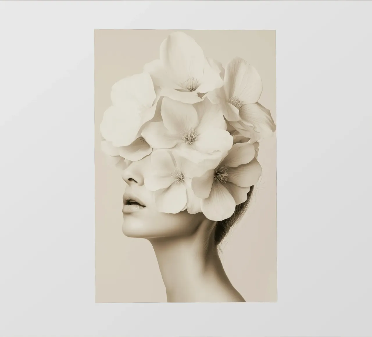 Donna con capelli a fiori telo in pvc da Imagine