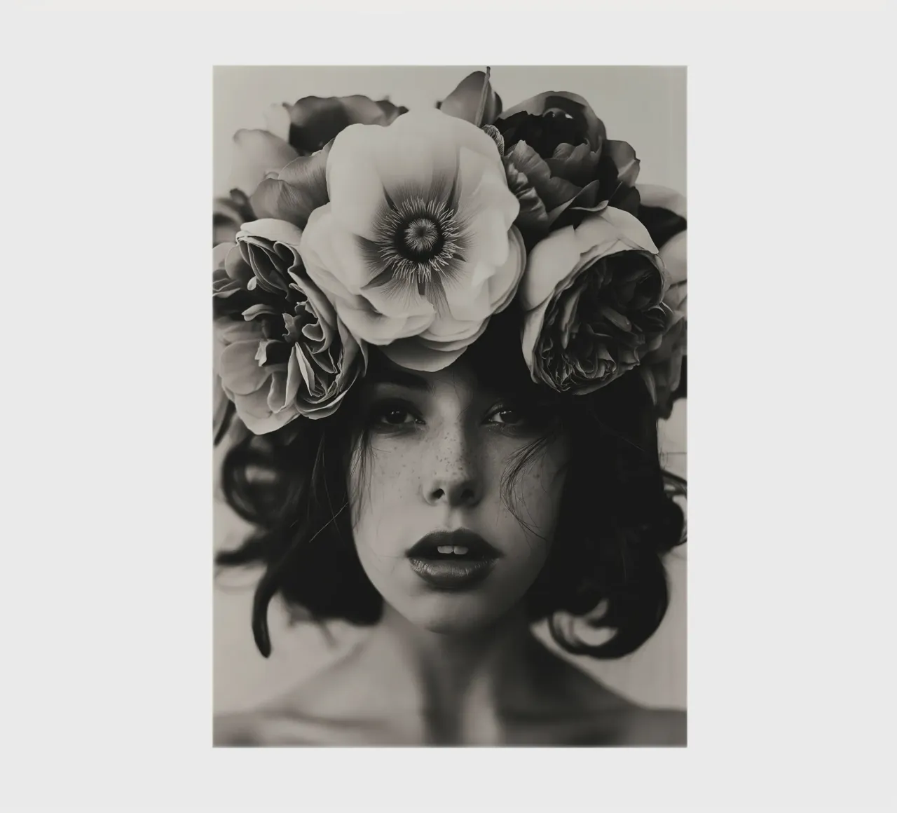 Woman with flowers in her hair notebook by Imagine