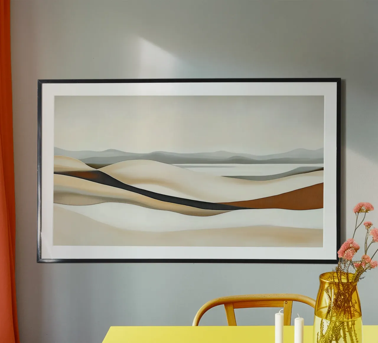 Paesaggio astratto poster con telaio in legno da Imagine