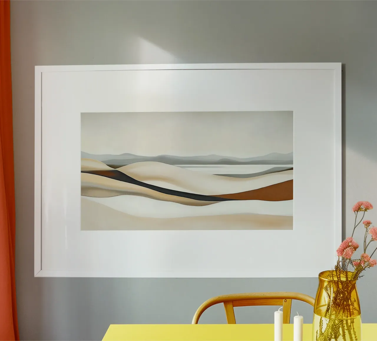 Paesaggio astratto poster con telaio in legno da Imagine