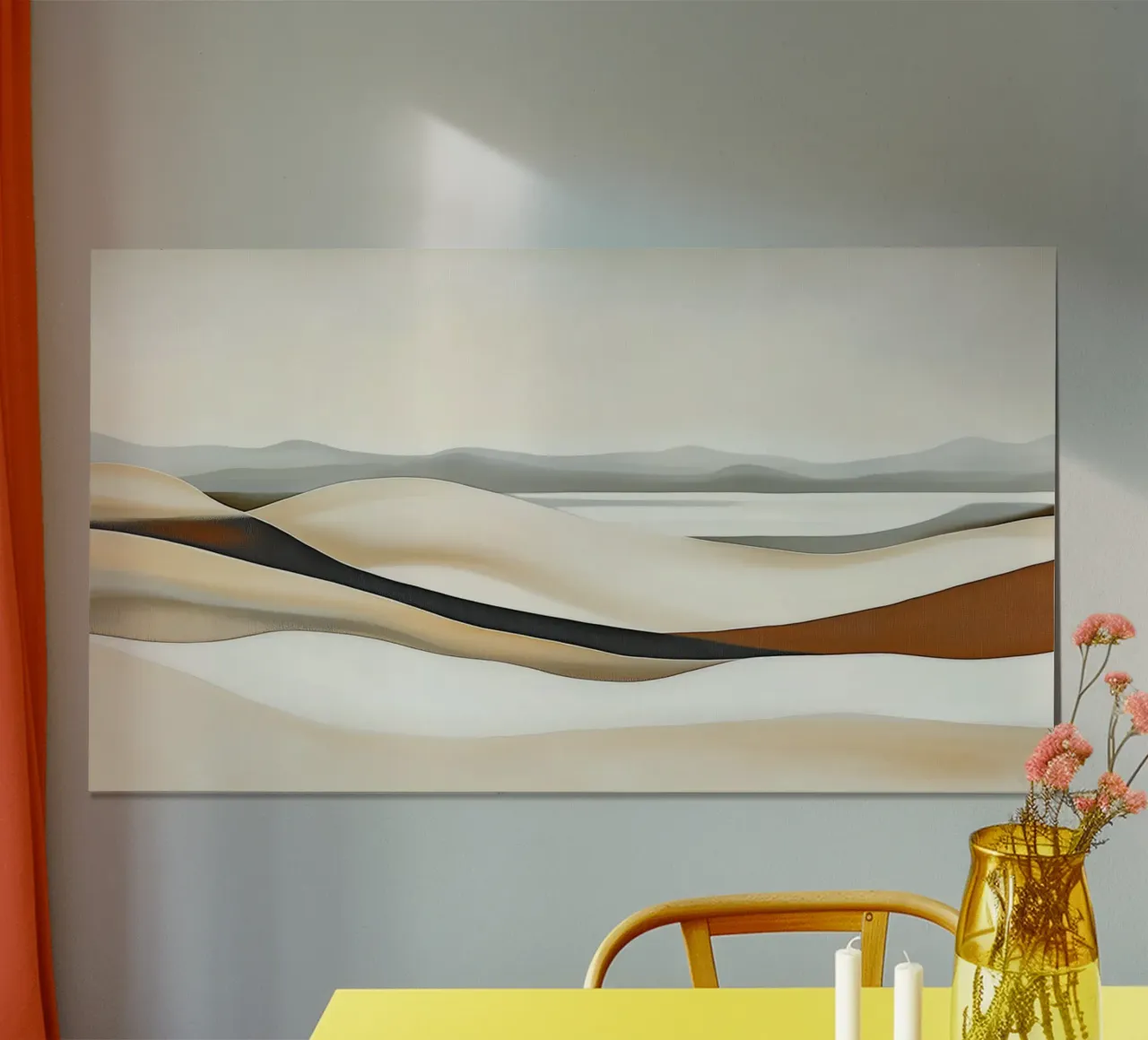 Paesaggio astratto poster con telaio in legno da Imagine