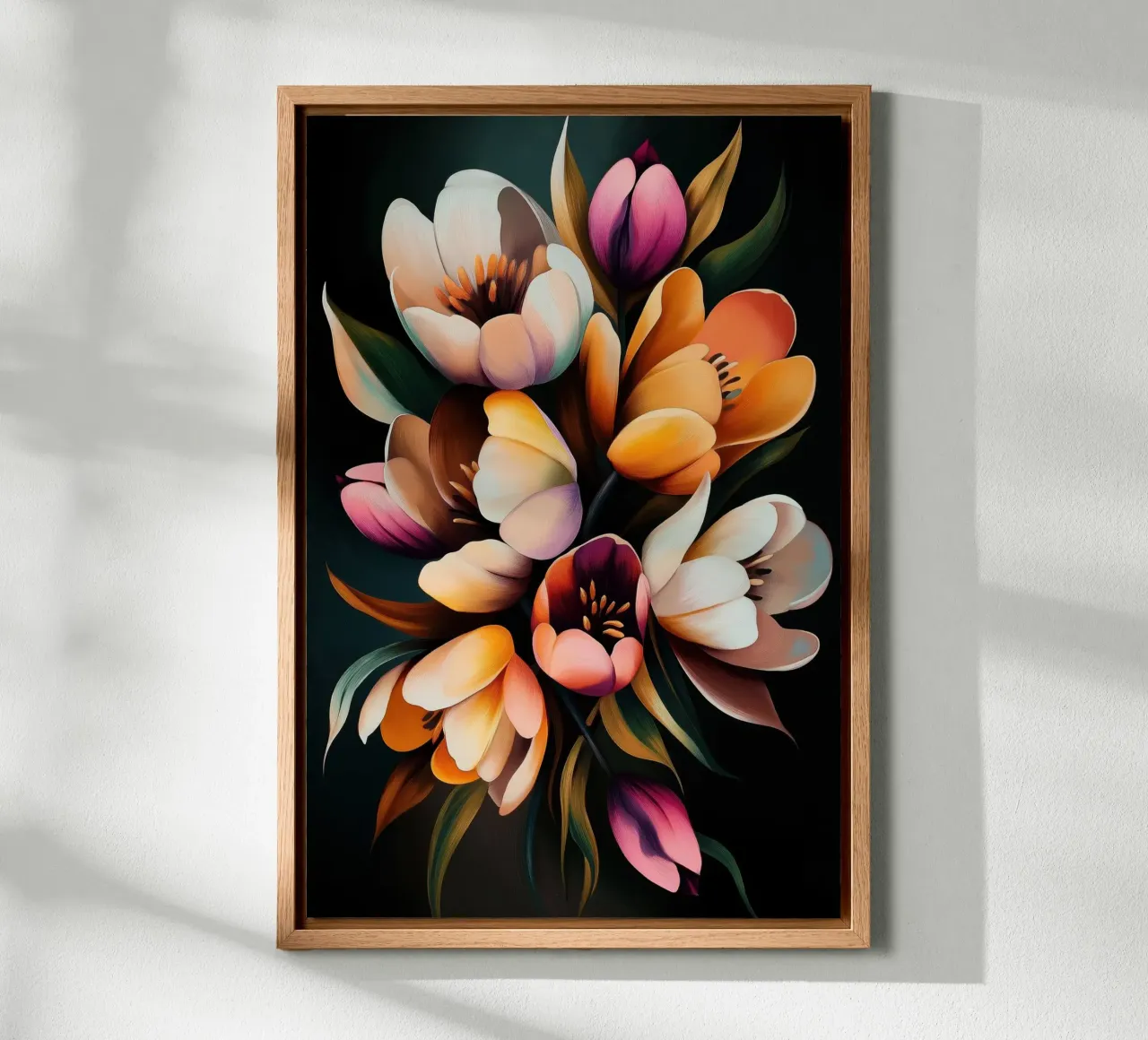 Fiori colorati tela con Cornice a cassetta da Imagine