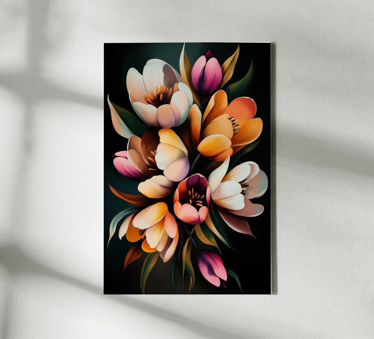 Fiori colorati tela con Cornice a cassetta da Imagine