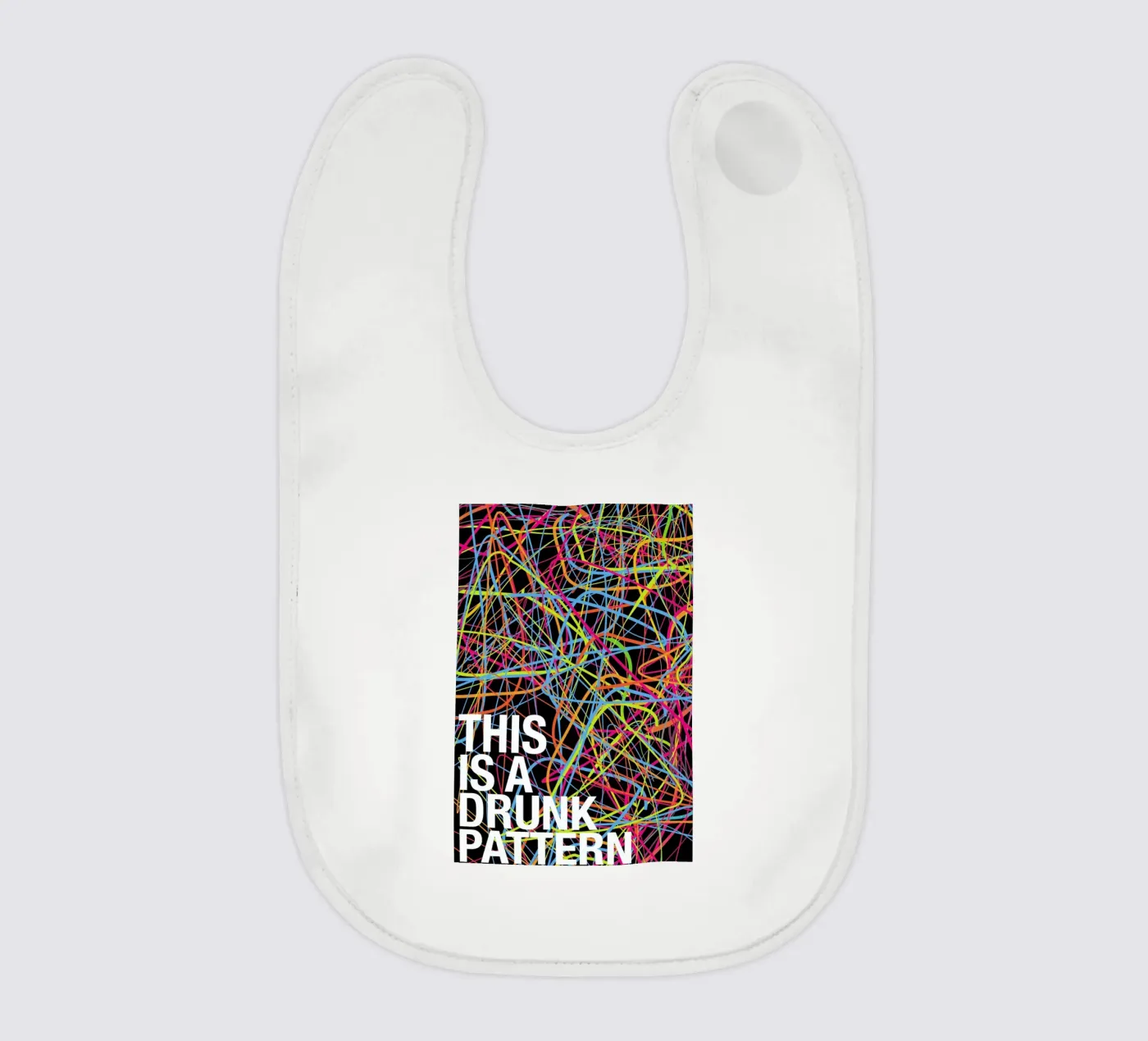 This is my drunk pattern baby bib by Danny Ivan